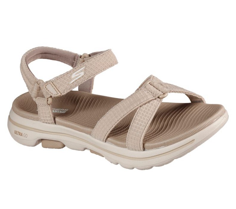 Skechers Gowalk 5 - Jet Set - Womens Sandals Beige [AU-WF6522]